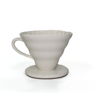 Cone Coffee Dripper, Two Cup, White Ceramic